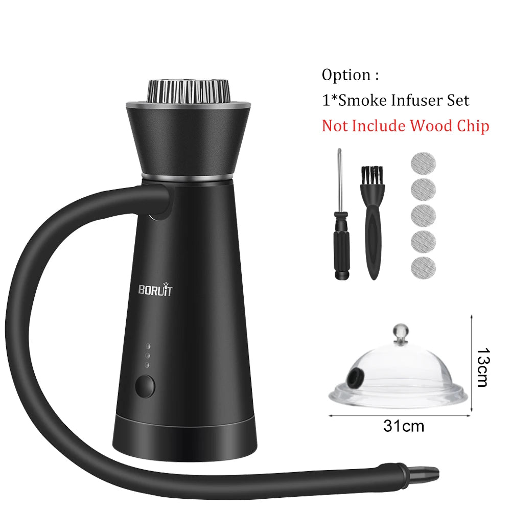 BORUIT SK301B Smoker Infuser Portable Molecular Cuisine Smoking Gun Added Flavor for Meat BBQ Cocktails Kitchen Cooking Tools