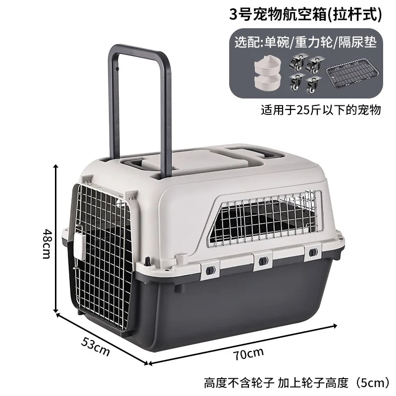 Dog Cage Pet Carrier Kennel Dog Travel Cate Portable Dog Cage for Small and Large Pets Air Box