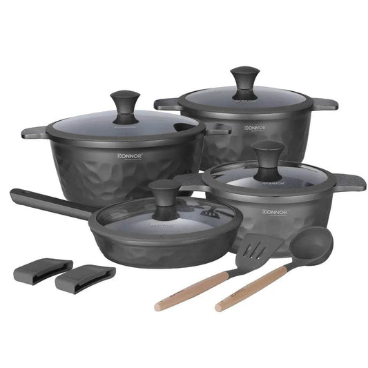 DONNOR Kitchen Cooking Set 12 Pcs Pots and Pans Set Non-toxic Healthy Pots and Pans Set Non Stick Saucepans Steamer Set - AIAZ