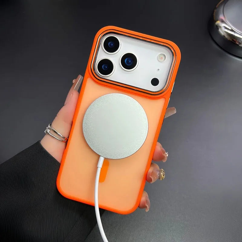 Luxury Matte Magnetic for Magsafe Phone Case for iPhone 17 Pro Max 17 Air Metal Lens Frame Cover for iPhone 16 13 14 15 Pro Max