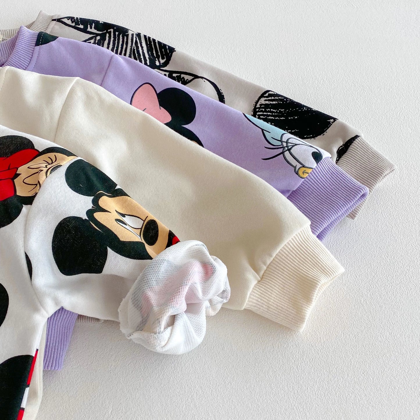 Full-print Disney Cartoon Long Sleeve Sweatshirts Set Popular Design Loose Fashion Hoodie + Sweatpants 2pc/set Kids Clothing