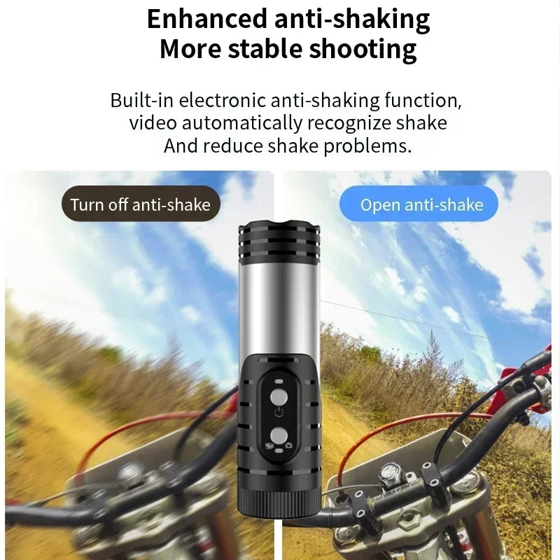 4K Full HD Wifi Portable Camera Waterproof and Anti Shake Sports Cameras Bicycle Motorcycle Helmet Cam Flashlight Camcorder
