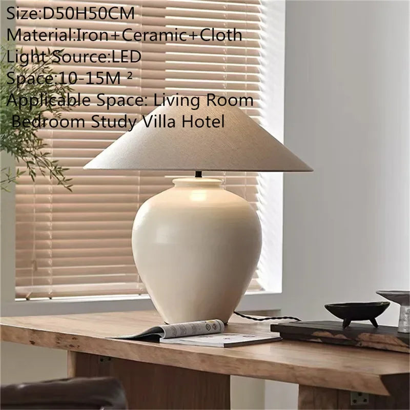 ULANI Contemporary Ceramic Table Lamp American Retro Creativity Living Room Bedroom Study Villa Hotel Homestay Desk Light