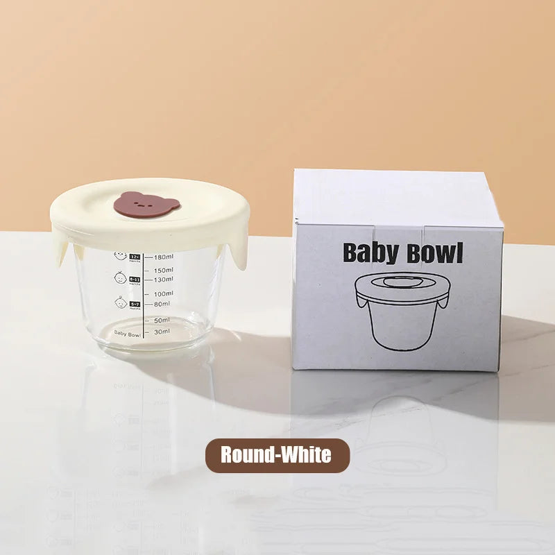 180ml Glass Baby Food Storage Jars With Lids Leakproof Snack Puree Containers For Toddlers Freezer Microwave Safe Feeding Bowls