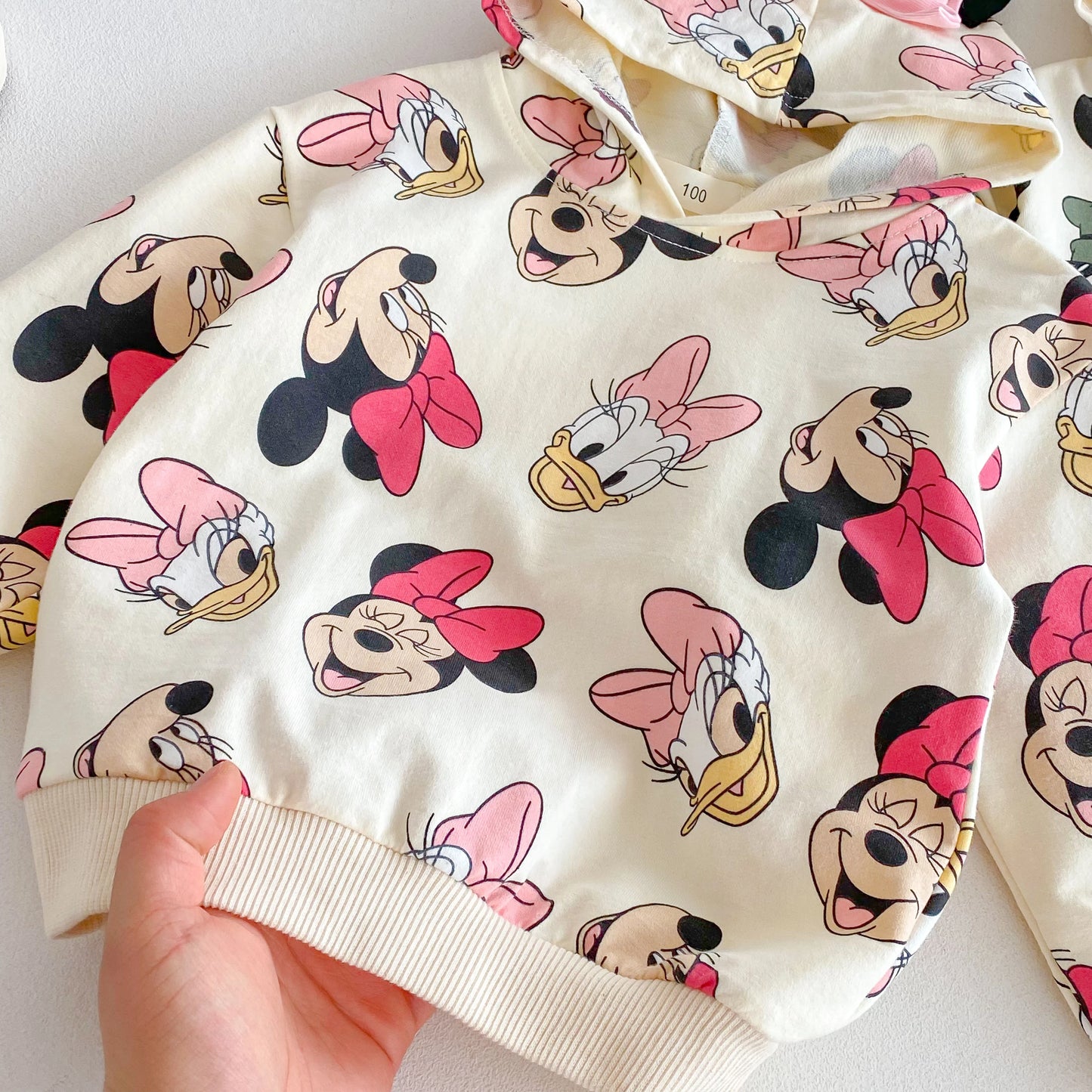 Disney Minnie Mickey Autumn Hoodies Children's Clothes Long Sleeve Hooded Tops Loose Fashion Cartoon Girl Boy Sweatshirt 0-6 Age