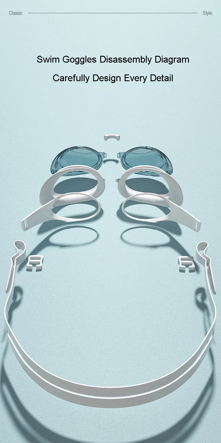 Swimming Goggles Adult Professional Pool Goggles Waterproof Swim Glasses Anti Fog UV Protection Swim Goggles for Men Women Youth