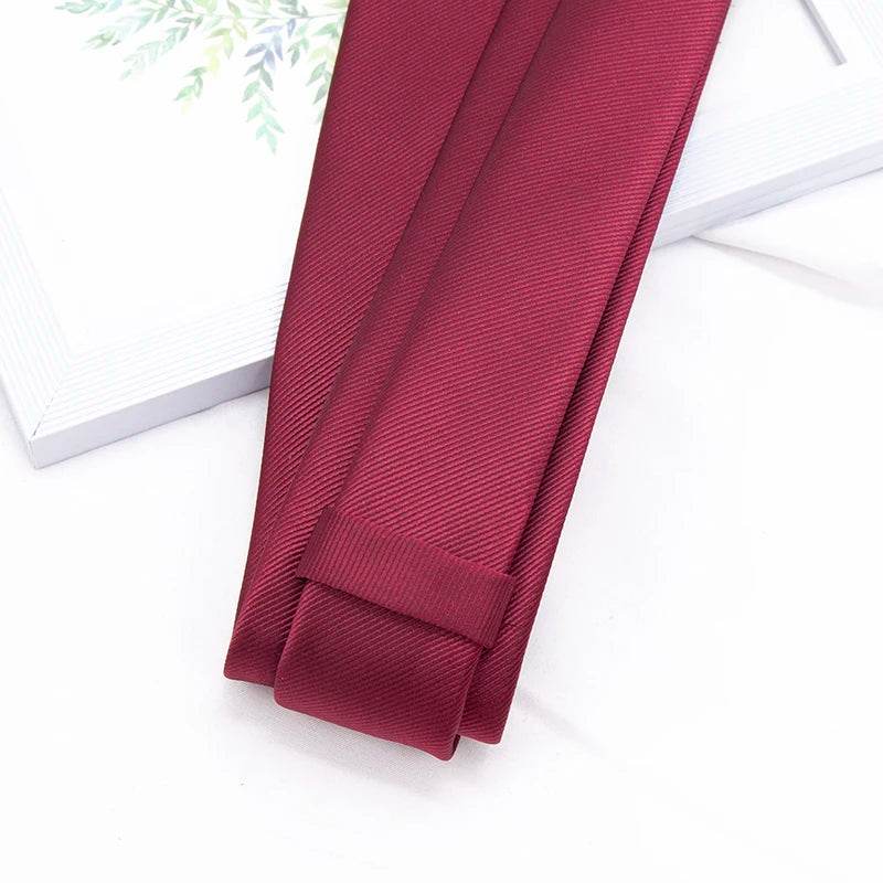 Men's Business Jacquard Slim Tie, British Classic Solid Color Tie,Casual Wedding Accessories - AIAZ