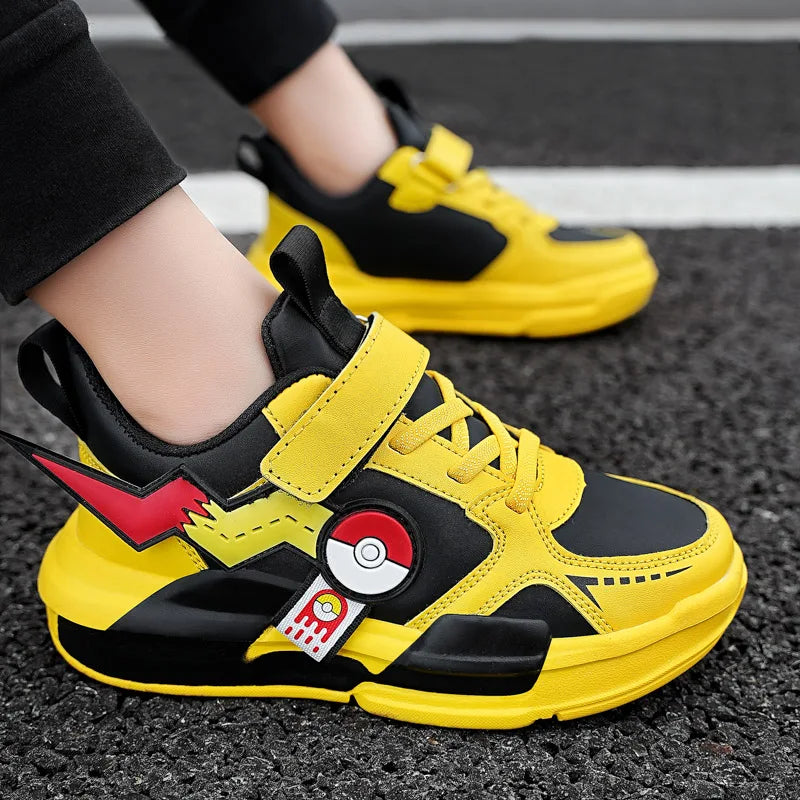 Four Season Sports Kids Cartoon Sneakers Outdoor Boys Classic Running Shoes Pu Leather Children's Walking Footwear Leisure
