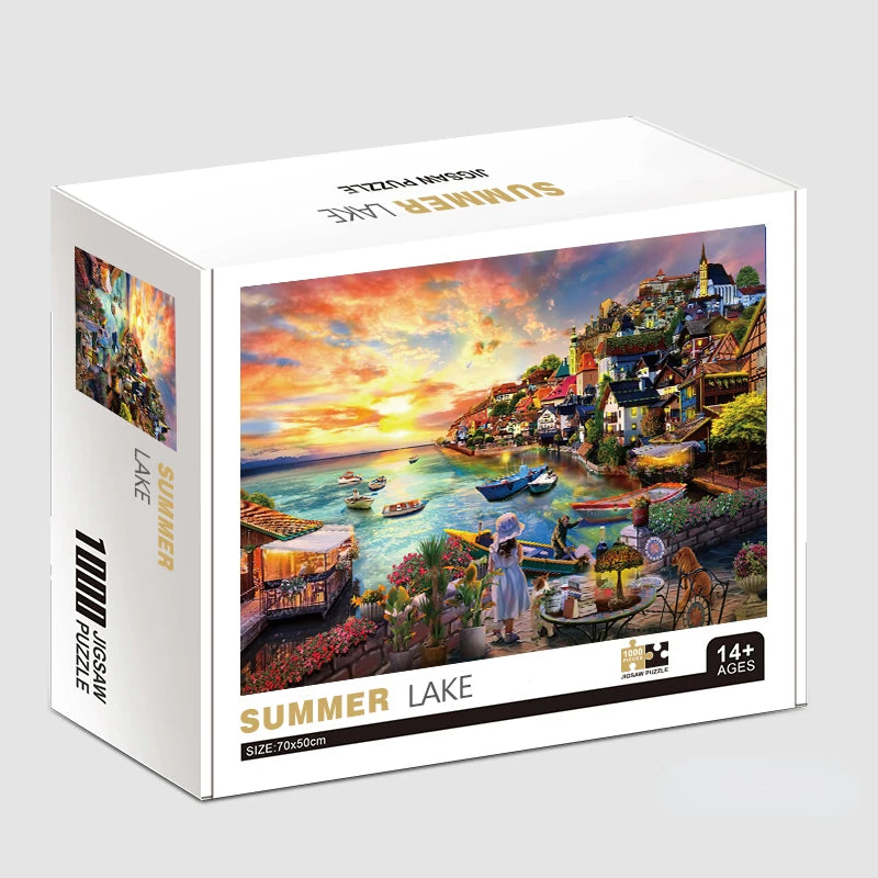 75*50cm 1000pcs Puzzle Difficult Adult World Famous Painting Puzzle Landscape Stress Relief Education Puzzle Toys