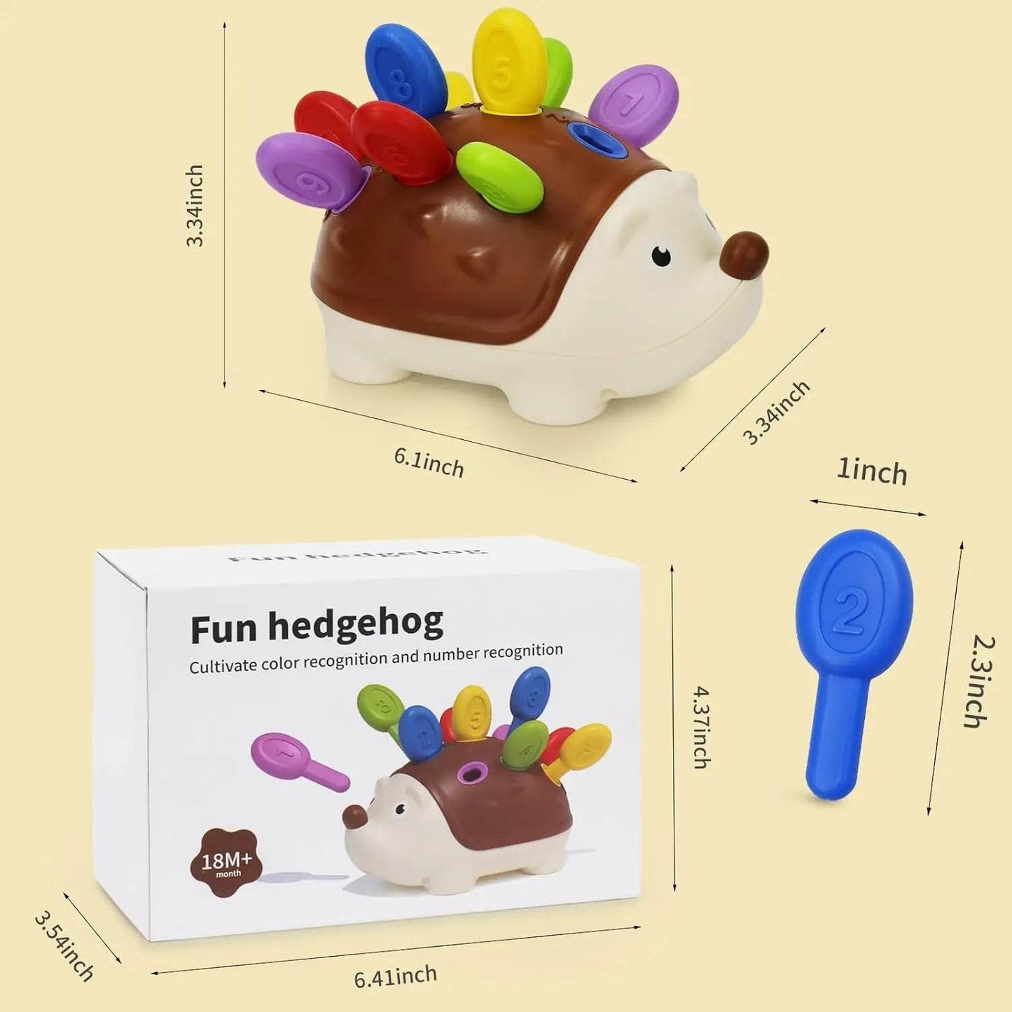 Hedgehog Montessori Educational Toy Fine Motor Toys for Toddlers Learning Counting & Training Develop Concentration Sensory Gift - AIAZ