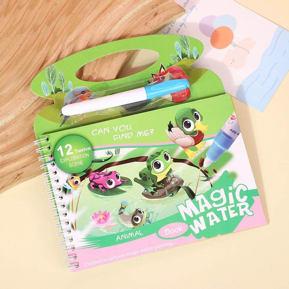 Magical Water Painting Book Toddler Early Education Toys Reusable Magic Drawing Coloring Book for Kids Children Montessori Toys - AIAZ