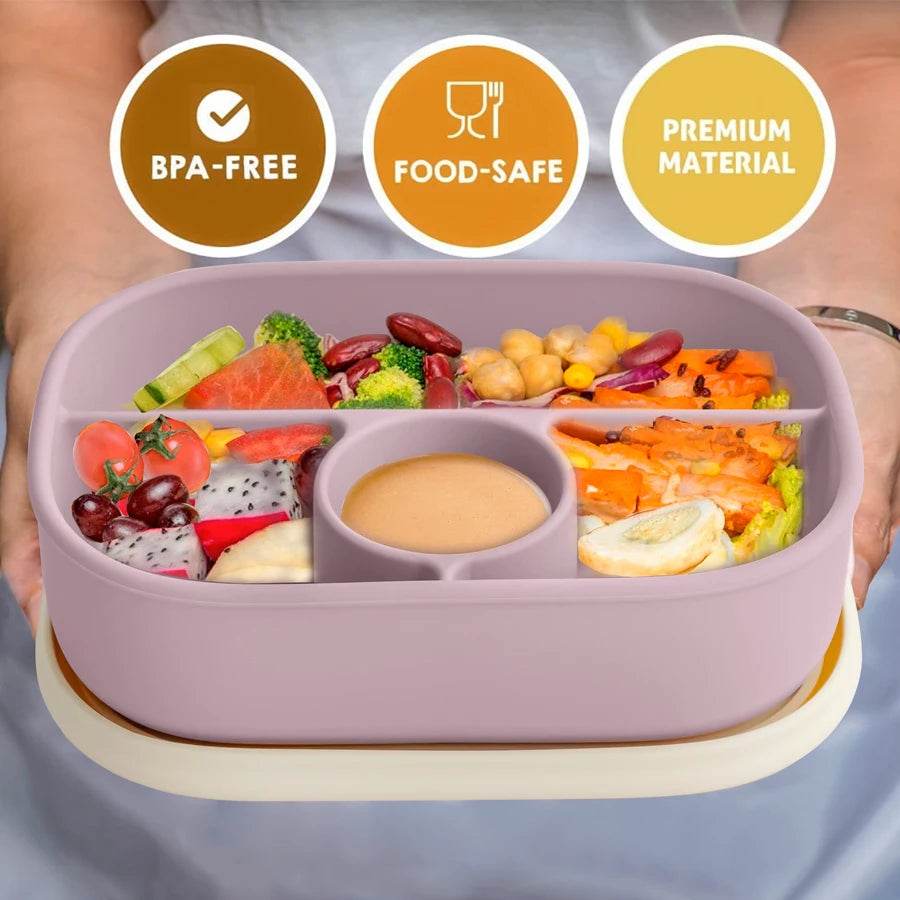 New Portable Lunch Box Food Grade Dishes Tableware Children Bento Box Leakproof Microwavable Feeding Bowl Baby Accessories - AIAZ