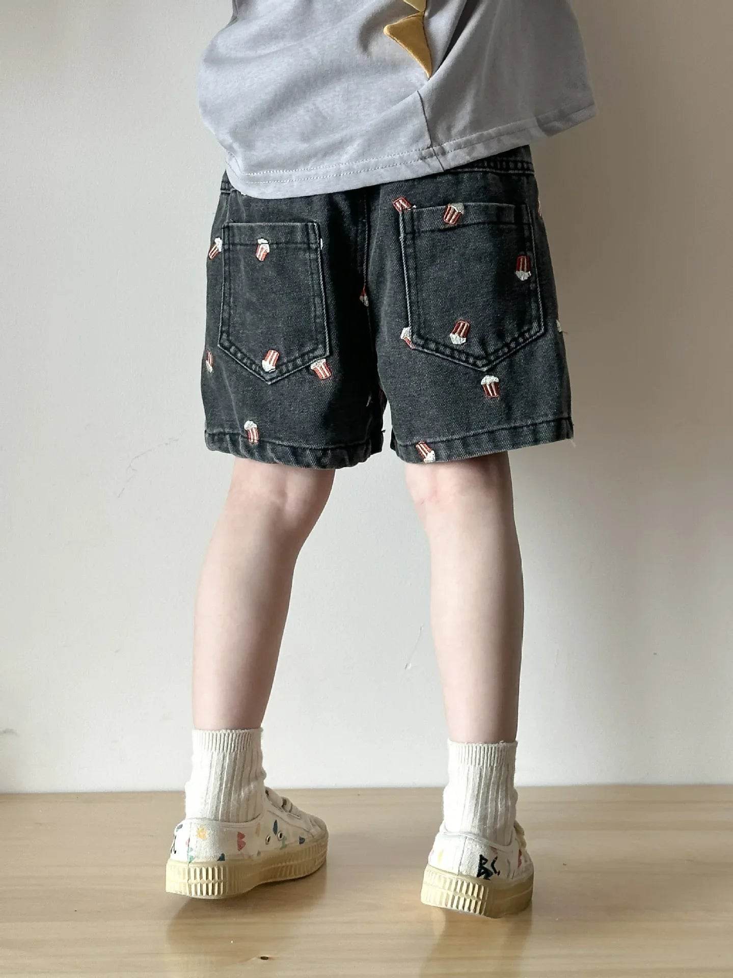 Fashion Cartoob Print Denim Kids Shorts Girls Pants Summer 2025 New Boys Summer Clothes Baby Loose Casual Pants - AIAZ