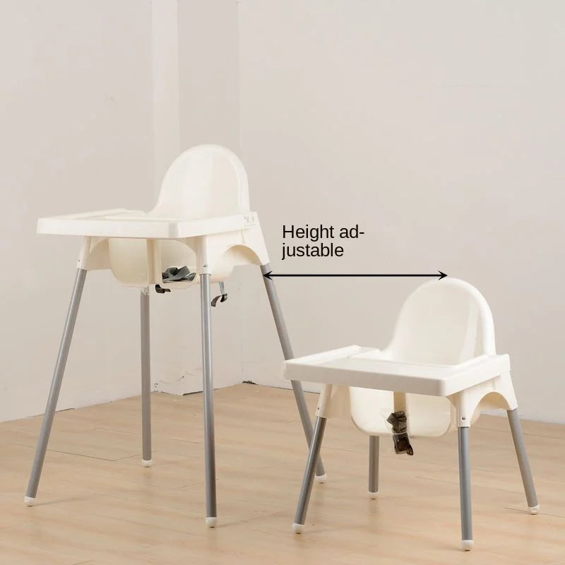 Sturdy Plastic Baby High Chair with Adjustable Tray oddler Dining Seat, Easy Clean Infant Feeding Chair for Home