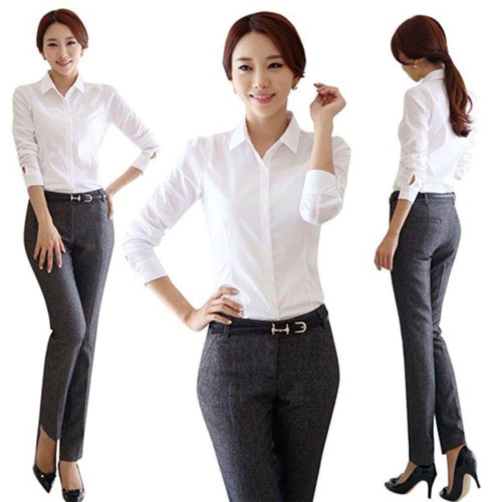 Women Shirts Fashion Office Lady OL Shirt Working Business Nursing Career Top Lady White Blouse Shirt Camisas Mujer Business - AIAZ