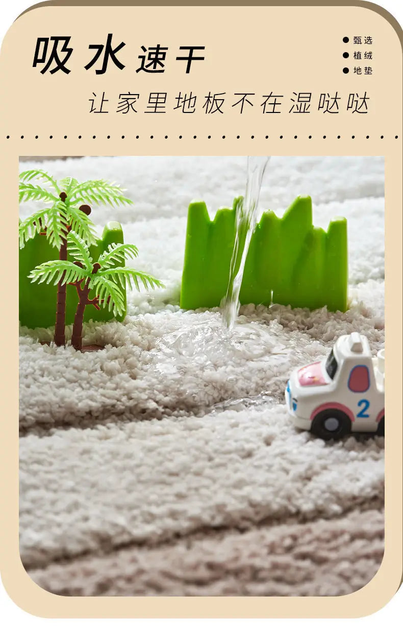 Striped Bathroom Mats Thickened Long Hair Floor Carpet Toilet Door Absorbent Bathroom Tub Mat Kitchen Rug Non-slip Foot Pad