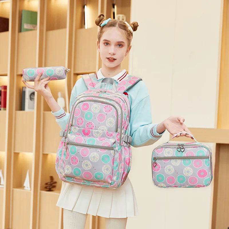 2025 New 3 Pcs Sets Student Schoolbag Girls Fashion Leisure Large Capacity Backpack Junior High School Shoulders Backpack - AIAZ