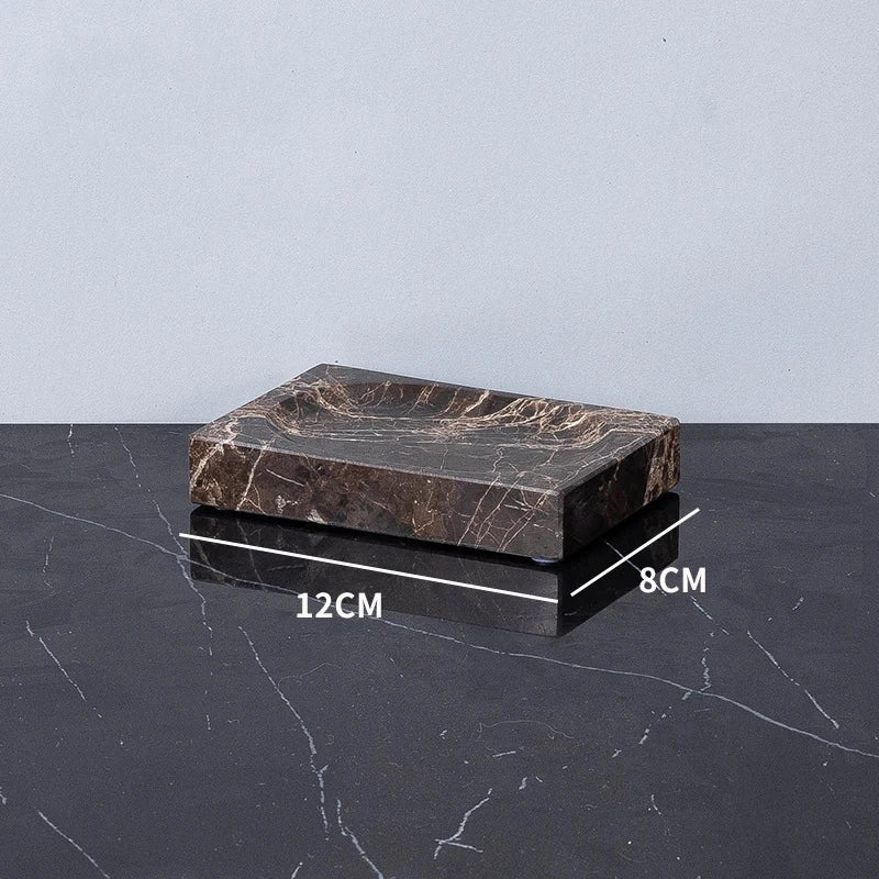 Emperador Dark Natural Marble Bathroom Set Brown Luxury Toothbrush Holder Soap Dish Soap Dispenser Bathroom Accessories