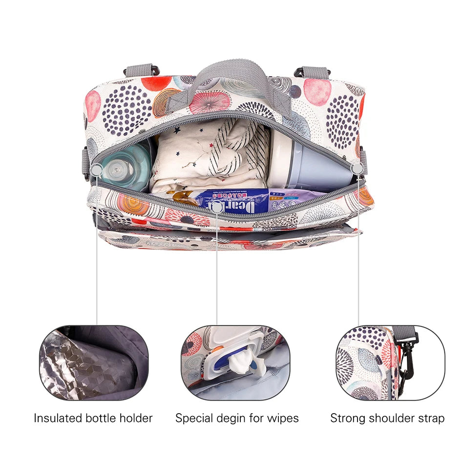 Women Multi-functional Messenger Bags Outdoor Waterproof Stroller Hanging Bag Baby Diaper Bags Adult Casual Cartoon Shoulder Bag