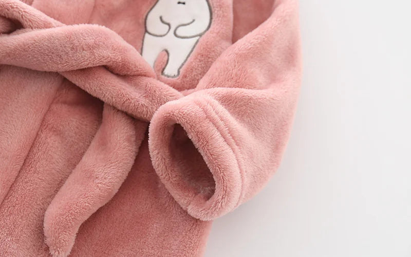 Kids Soft Pajamas Children's Winter Flannel Bathrobe 2023 New Cartoon Cute Sleepwear Boys Girls Autumn Robes Hooded Homewear