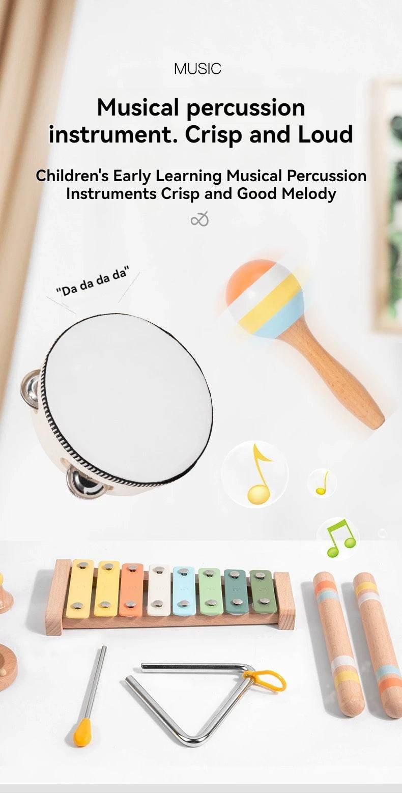 Interactive Musical Toy Wooden Toys Child Percussion Instruments Early Educational Toys Birthday Gifts for Toddlers Girl Boy - AIAZ