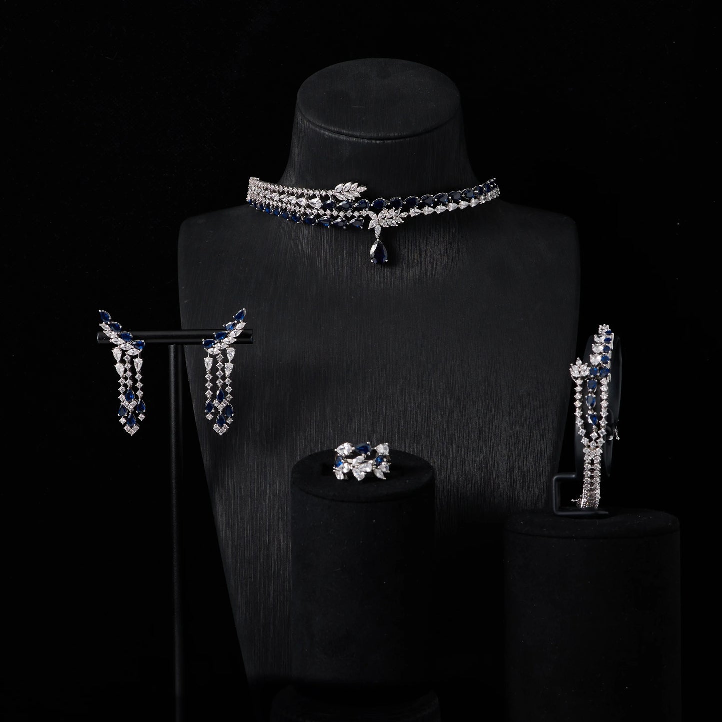 IN JEWELIFE Luxury Choker Neck Necklaces Gift Set for Women Jewelry Sets Unique Color Cubic Zirconia Wedding Accessories