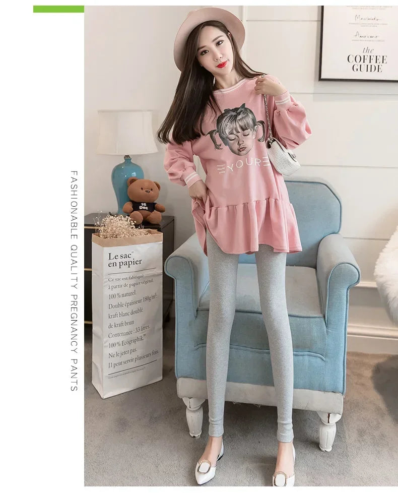 Low Waist Belly Cotton Maternity Legging Spring Casual Skinny Pants Clothes for Pregnant Women Autumn Pregnancy