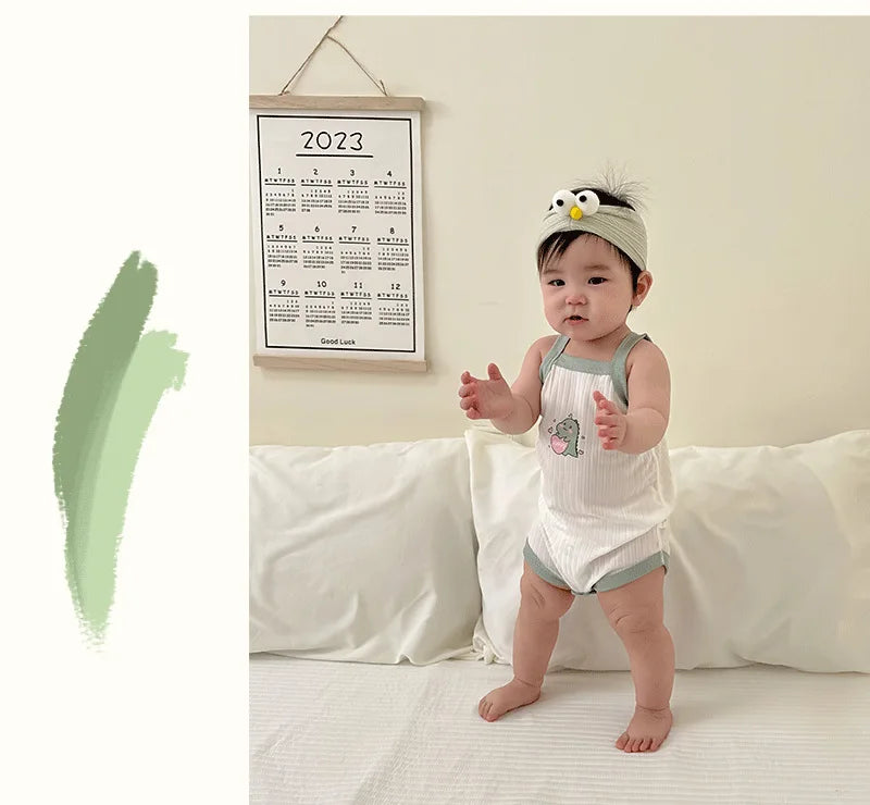 Baby One-Pieces Bodysuits for Newborn Girls Kids Cotton Sleeveless Rompers Toddlers Summer Playsuits White Clothes Outfit 2023