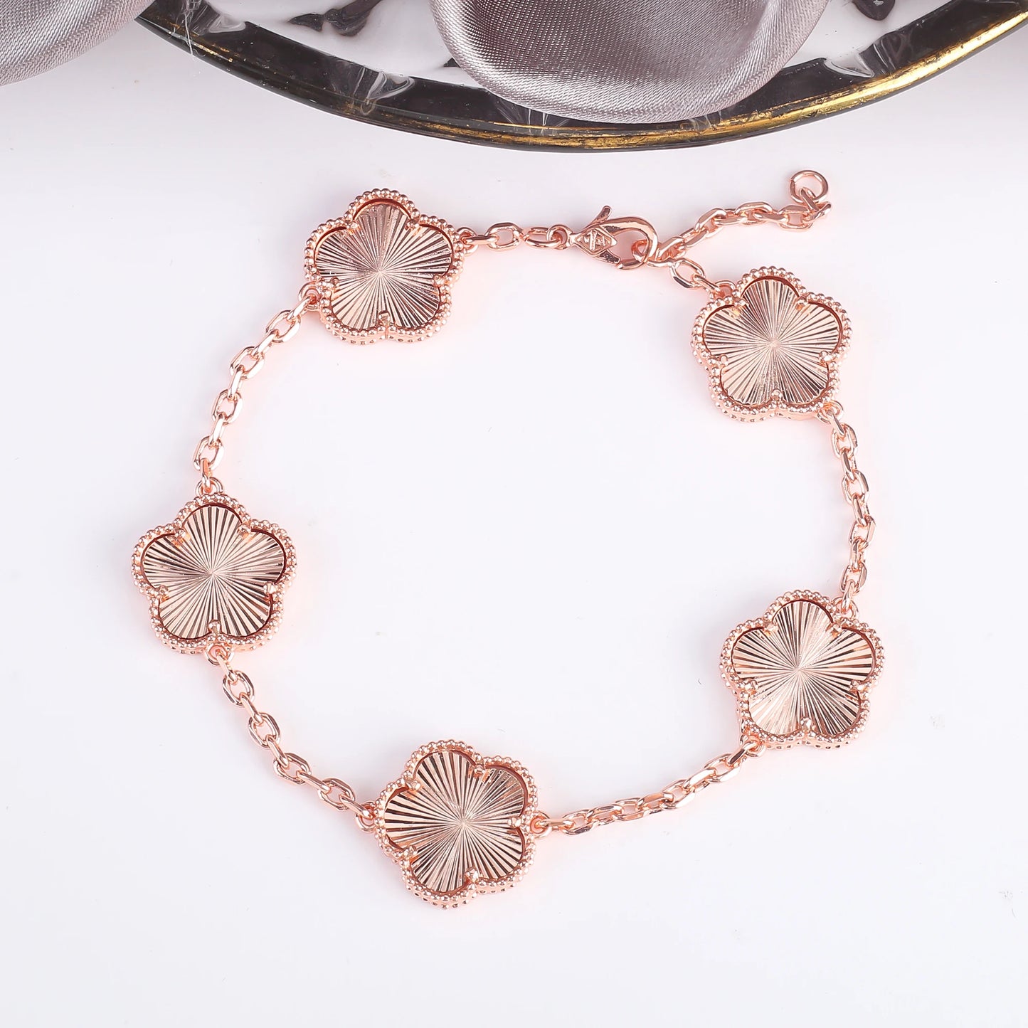 Hot Sale 11 Color Natural Stone Five Leaf Flower Plant Adjustable Bracelet Classic for Woman Fashion Party Jewelry Gift Clover