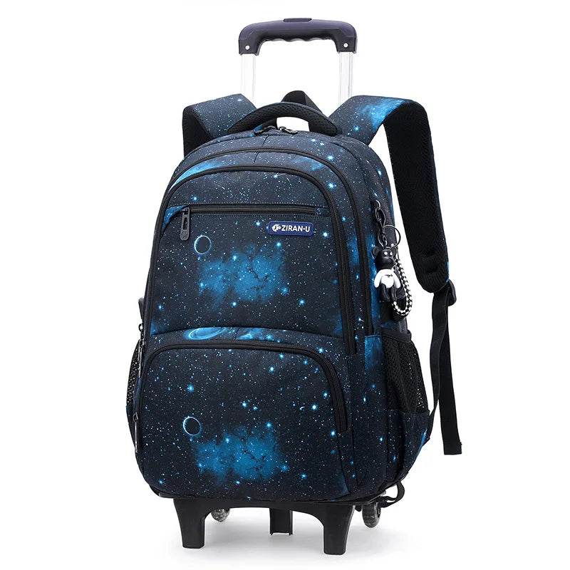 Children School bag with wheels school backpack On wheels School Trolley backpacks bags for boys wheeled School Rolling backpack - AIAZ