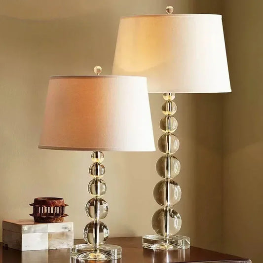 2025 Creative Fabric Table Lamp Crystal Glass Ball Lamp Living Room Creative Bubble Light Bedroom Beside Art Reading Lamp