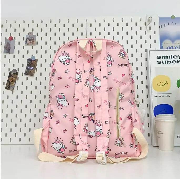 Hello Kitty backpack for junior high school students cute cartoon fashion school bag large capacity school bag for women - AIAZ