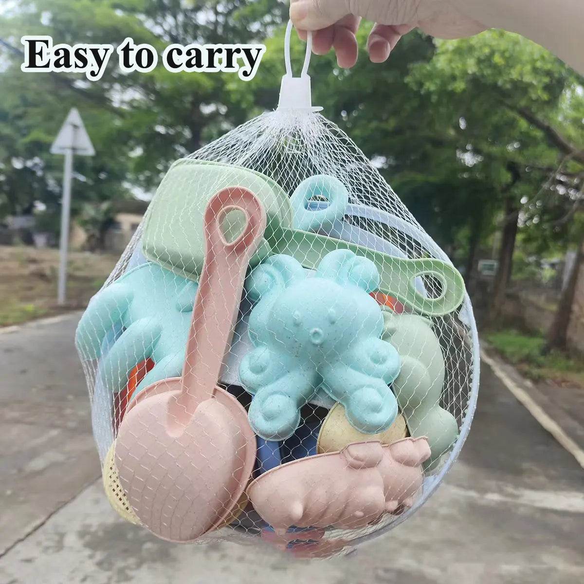 11/5/1 PCS Beach Sand Play Water Set Folding Bucket Summer Toys for Children Kids Outdoor Game Sandbox Accessories Color Random - AIAZ