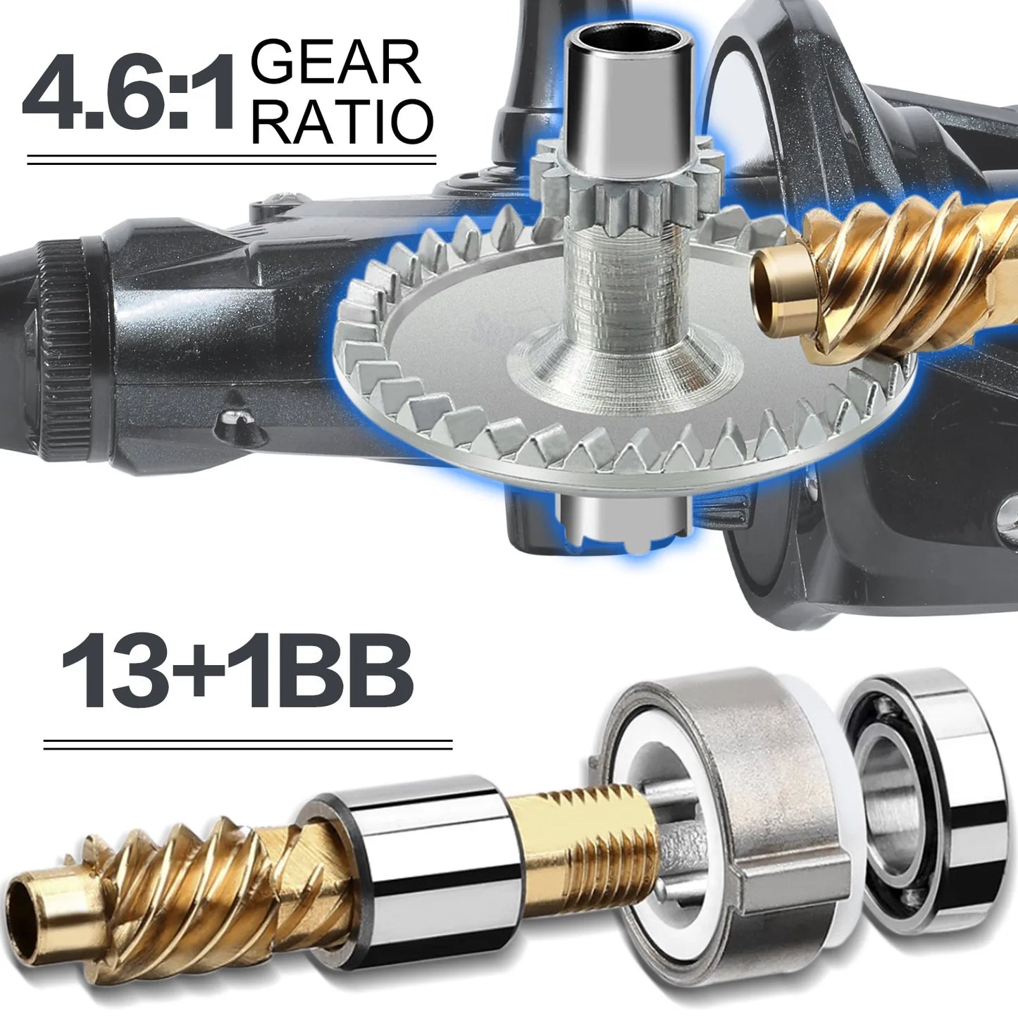 Sougayilang Fishing Reel 13+1BB 4.6:1 Gear Ratio Jigging Reel Max Drag 25KG Anti-corrosion Spinning Reel for Saltwater Pesca