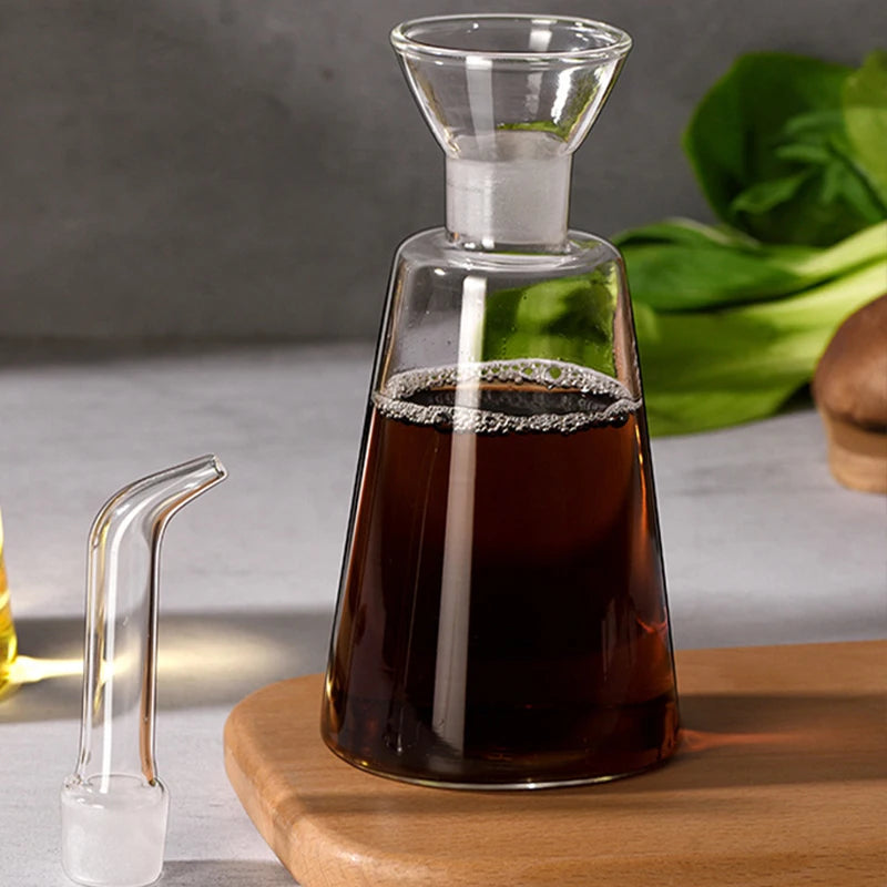 High Borosilicate Glass Oil Pot Household Leak-proof Oil Tank Seasoning Pot Household Portioning Seasoning Bottle Kitchen Tool