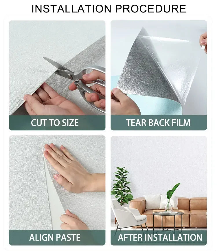 Self Adhesive 3D Panel Linen Wallpaper Foam Soundproof Waterproof 3D Diatom mud Wall Sticker modern simple Bedroom Wallpaper