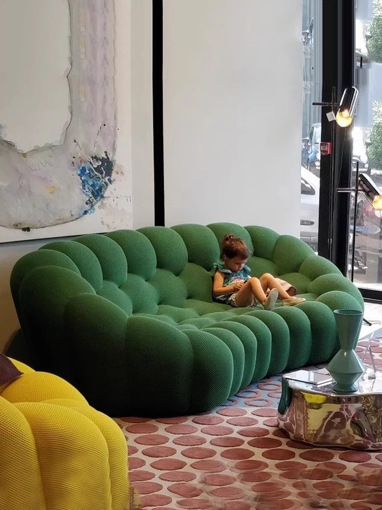 Minimalist European Living Room Sofas Design Double Adult Puffs Bubble Backrest Compressed Boneless Chaise Divano Furniture Home