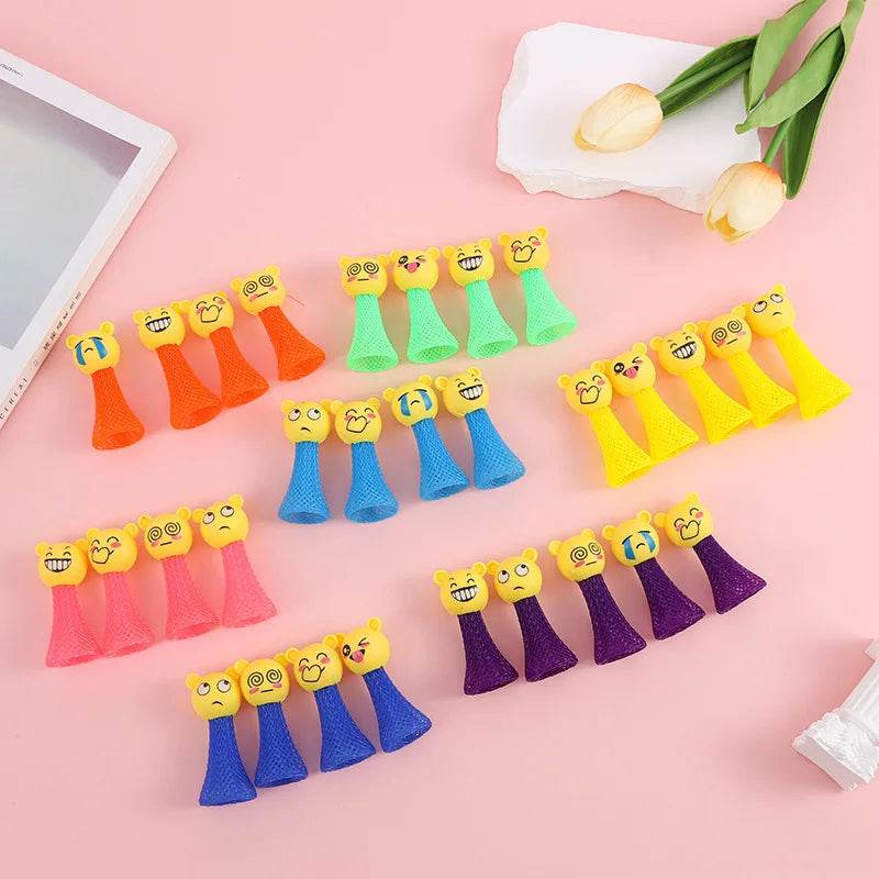 20Pcs Cartoon Mini Expression Bouncing Doll Toys for Kids Birthday Party Favors Baby Shower Gift Goodie Bag Piniata Fillers - AIAZ