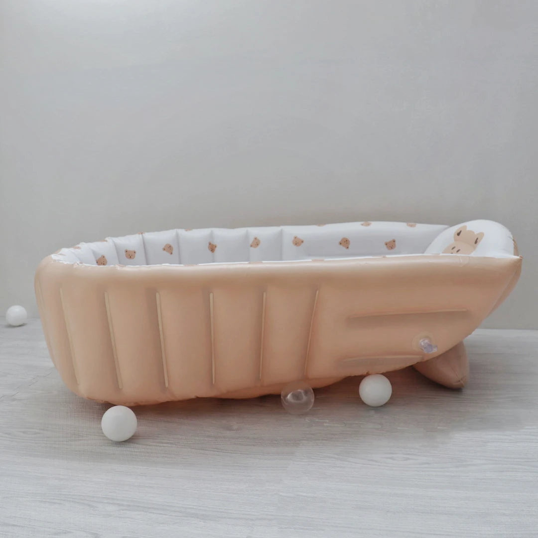 Baby Inflatable Bathtub, Portable Baby Bath Tub Non-slip Travel Bathtub Mini Air Swimming Pool Child Thick Folding Shower Tub