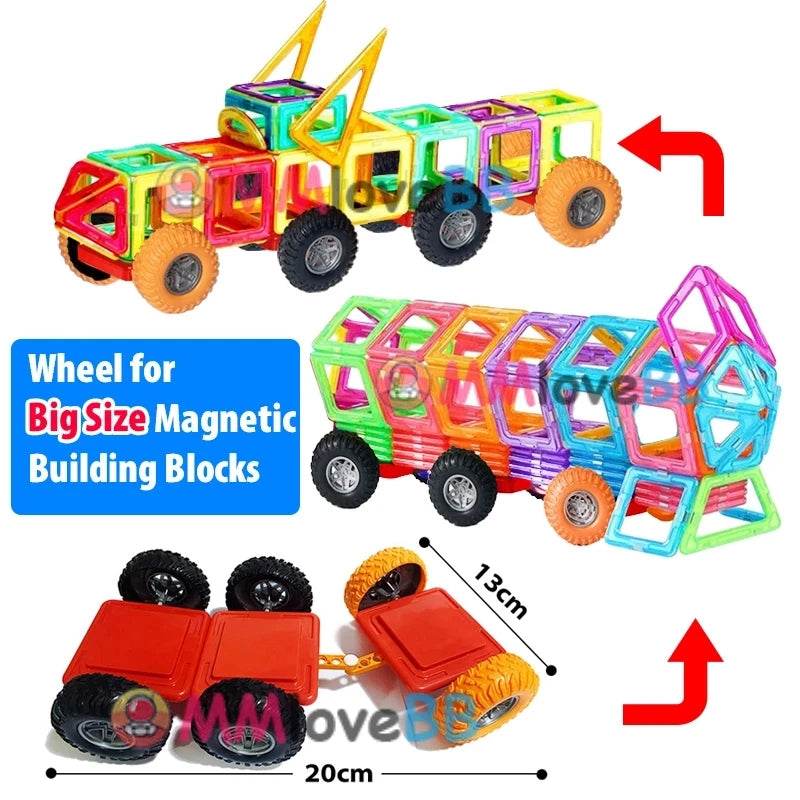 Magnets Toys for Kids Big Size Plus Magnetic Blocks for Children Designer Constructor Set Toys for Boys Building Blocks - AIAZ