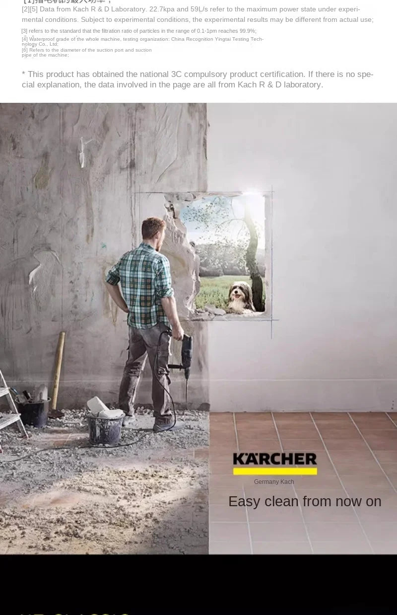 Germany karcher karcher household and commercial vacuum cleaner, bucket type wet and dry metal dust bucket NT20/1