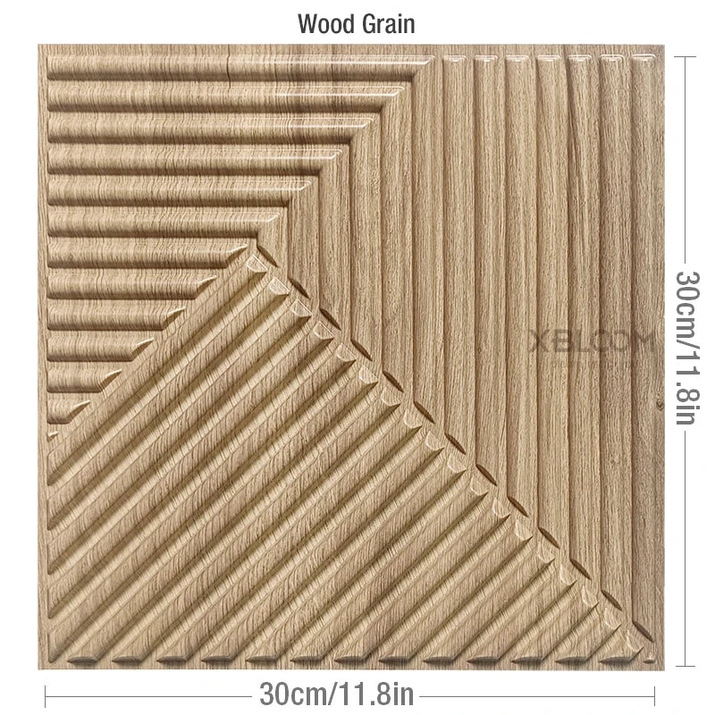 12 Pcs 30cm 3D wall sticker decorative ceiling living room Wood grain wallpaper waterproof 3D Wall panel bathroom kitchen Hotel