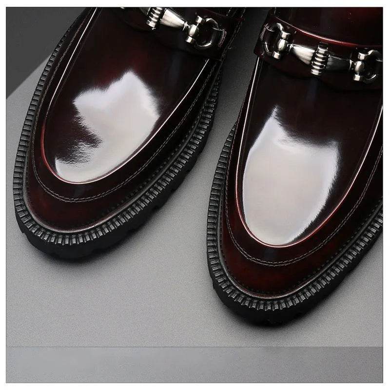 Men's Business Formal Leather Shoes Man Casual Leather Shoes Loafers Casual Business Wedding Shoes for Men Round Toe Slip-On - AIAZ