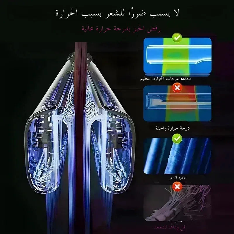 2025 New 2-in-1 Hair Straightener & Dryer Combo - Smartly Controlled Negative Ion Heating Plates, Suitable for Home Hair Styling