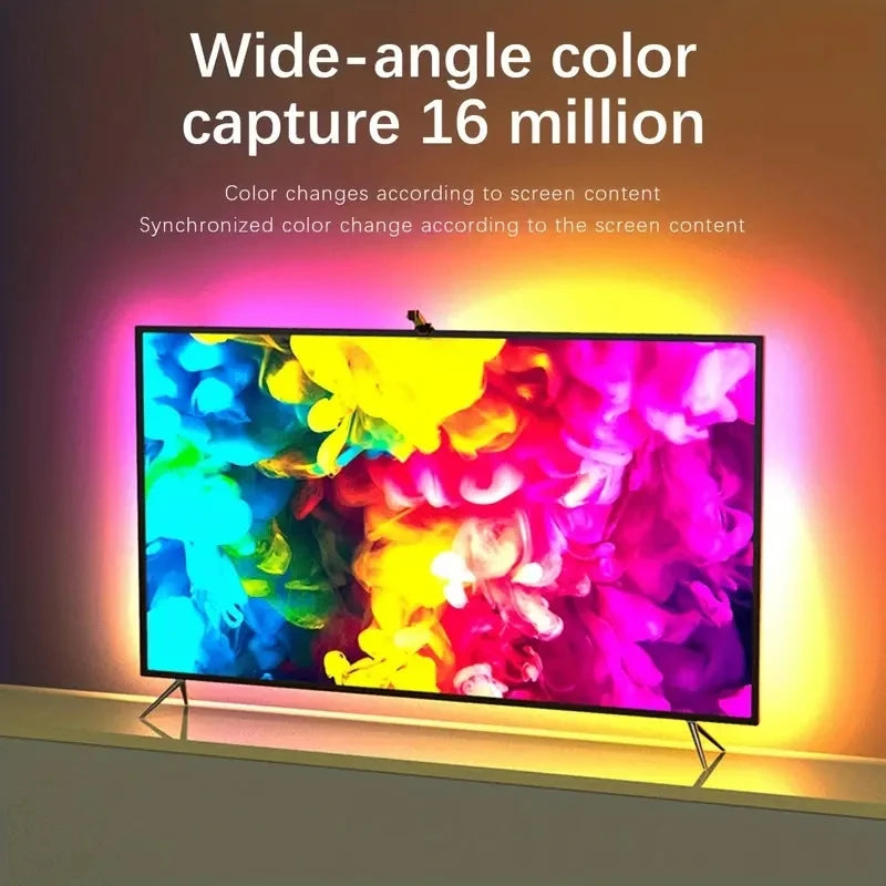 TV Backlight Music Sync Smart Strip Lights Color Pickup RGBIC LED Light 50-75 inch Screen App Remote for Game Home Ambient Light