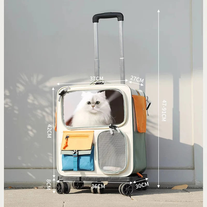 HOOPET Cats Travel Bag Portable Out Pet Trolley Suitcase Universal  Small Dogs Bag Cat Backpack Detachable Pet Supplies