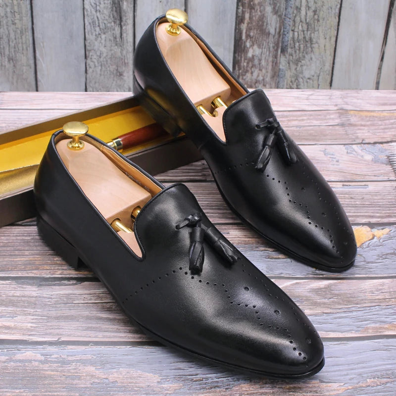 Business Casual Sheepskin Lined Gentlemanly Shoes Easy Wear for Daily Office Social Occasions