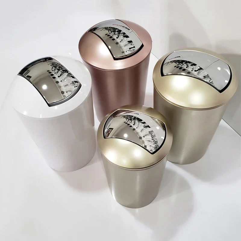 Golden Paper Holder Wall-mounted Toilet Brush Plastic Creative Toilet Paper Box Nordic Trash Can Waste Bins Bathroom Accessories