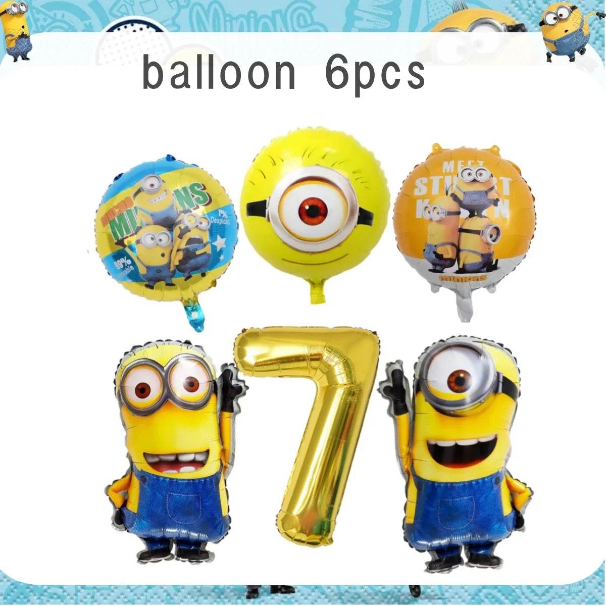 Big Eye Yellow Man Birthday Party Supplies Set - Disposable Tableware Tablecloth Plate Cup Balloon for Boys & Girls Baby Shower - AIAZ