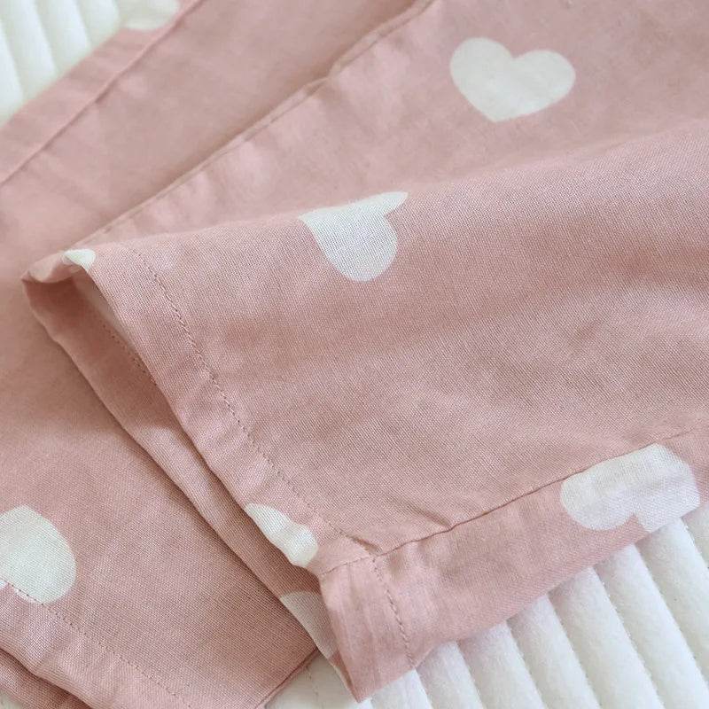 New Spring and Autumn Pajama Set Women's 100% Cotton Long Sleeve Pants Two Piece Love Lovely Sweet Home Furnishing Set - AIAZ